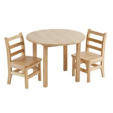 Ecr4kids 30in Round Hardwood Table And 2 3 Rung Chairs Walmart Com In 2020 Hardwood Table Ladder Back Chairs Small Table And Chairs