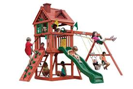 Vinyl or rubber mulch is one of the best materials for this purpose, as it absorbs shock extremely well, resists mold, and won't give your kids splinters. The Best Outdoor Playsets Your Kids Will Absolutely Love