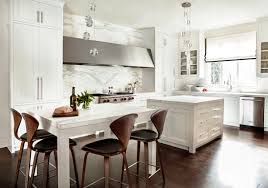 kitchen with two islands transitional