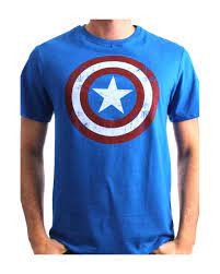 Captain america is a superhero appearing in american comic books published by marvel comics. Captain America T Shirt The Shield Licensed Marvel Avengers T Shirt Horror Shop Com