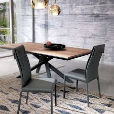 L110 x p60 x h35 cm • hauteur plateau relevé : Table Design Extensible Rectangulaire En Bois Et Metal 4x4 4 Pieds Com