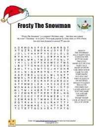 Frosty The Snowman Word Search Christmas Word Search Christmas Words Christmas Puzzle