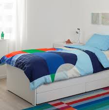 Slakt هيكل سرير بسرير سفلي وتخزين أبيض Ikea
