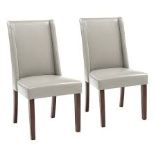 Oliver Gray Faux Leather Dining Chair Set Of 2 Cream Leather Dining Chairs Grey Leather Dining Chair Faux Leather Dining Chairs