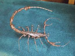 Custom Order Extra Large Sized Copper Wire Scorpion Handmade Gothic Home Decor Halloween Sculpture Creepy Insect Web Wire Work Jewelry Wire Art Wire Sculpture