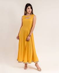 Latest designer party wear suits online india | designersandyou. Yellow And Green Indian Block Printed Indo Western Jacket Dress Missprint India