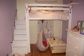 Kids Space Loft Bed Bunk Bed Build With Hanging Toddler Bed And Swing Diy Loft Bed Bunk Beds Kid Beds