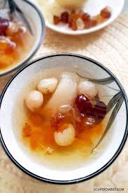 Peach Gum And Pear Dessert Souper Diaries Recipe Sweet Soup Pear Dessert Chinese Dessert