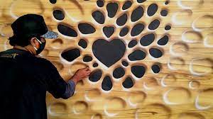  Cara Mengecat Dinding Motif 3d Seni Tekstur Kayu How To Make Wood Paint Wall Youtube Lukisan Dinding Diy Mural Tekstur Kayu
