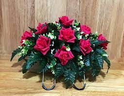 Headstone Flowers Cemetery Decoration Memorial Saddle Pink Etsy Cemetery Decorations Memorial Flowers Cemetery Flowers