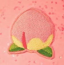 Animal Crossing Peach Embroidered Patch Homemade Embroidered Patches Animal Crossing Pink Animals