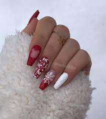 So what are christmas coffin nails designs? Matte Red Christmas Nails Coffin Matte