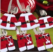 Amazon Com Moralbelief Santa Suit Christmas Silverware Holder Pockets Holiday Silverwa Tischdekoration Weihnachten Deko Weihnachten Weihnachtliche Filzideen