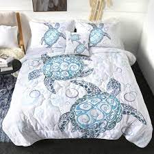 5 out of 5 stars. Amazon Com Sleepwish Turtle Print Comforter Set 3d Hawaiian Tortoise Bedding Sets For Queen Size Bed Cute Beach Comforter Nautical Bed Spread Aqua Blue 4 Pieces Quilt Set With 2 Pillow Shams And