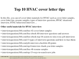 Top 10 Hvac Cover Letter Tips