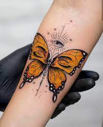 45 Wonderful Butterfly Tattoo Ideas For Tattoo Lovers Let Those Creative Juices Flow And Opt For Color Third Eye Tattoos Unique Butterfly Tattoos Tattoos