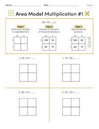 Area model multiplication try it! Area Model Multiplication 1 Worksheet Education Com