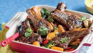 Moroccan Lamb Chops With Roasted Vegetables Roasted Vegetables Lamb Chops Moroccan Lamb
