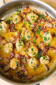 Pat scallops dry on paper towels. Bacon Scallops With Lemon Butter Sauce Julia S Album