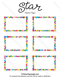 Free Printable Star Name Tags The Template Can Also Be Used For Creating Items Like Labels And Plac Printable Name Tags Preschool Name Tags School Name Labels