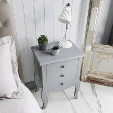 The brittany makes a stylish state Camille Side Table Chest 3 Drawer In Silk Grey Noa Nani