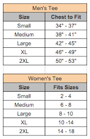 Art Of Asking Signature Tee Size Charts The Official