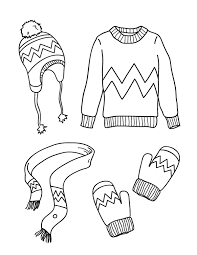 On this page you'll find a large collection of seasonal coloring sheets, from cute winter animals, to snowy winter scenes and fun … Free Printable Winter Clothes Coloring Page Download It At Https Museprintables Com Download Col Kids Winter Outfits Coloring Pages Winter Clothes Worksheet