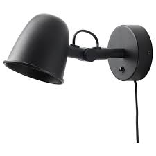 Kan bruge på væg eller som bordlampe. Skurup Wall Lamp With Led Bulb Black Ikea Wall Lamp Black Wall Lamps Lamp