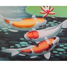  Lukisan Objek Motif Ikan 3 Ikan Koi Dimensi 30x40 Cm Bahan Kain Kanfas Cocok Digunakan Sebagai Hiasan Dinding Atau Yang Lainnya Fish Pet Koi Fish