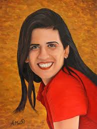 Portrait painted by me, in honor of Enya.