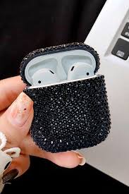 Black Bling Airpods Case Glitter Airpod Case Custom Case For Apple Airpods Airpod Pro Case Luxury Earpods In 2020 Airpod Case Custom Case Case