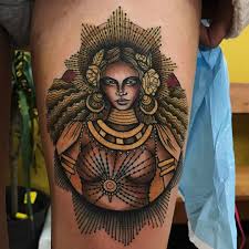 African Queen Black Culture Tattoos 956 Likes 60 Comments Tammy Kim Tammykimtattoo On Instagram Queen B Channeling The Goddess Oshun Thankyou African Queen Tattoo Tattoos African Tattoo