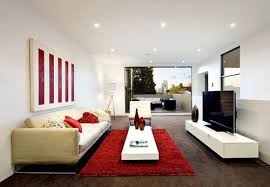 Small bedroom design ideas decorating tips bedrooms. Love The Red Rug And The Pic Behind The Couch Rectangular Living Rooms Rectangle Living Room Furniture Arrangement