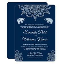 Elegant Navy Blue Henna Indian Wedding Invitation Zazzle Com Indian Wedding Invitations Hindu Wedding Invitations Indian Wedding Cards