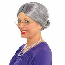 Ladies Old Granny Lady Wig Comedy Hen Night Adult Fancy Dress Costume  Accessory | eBay