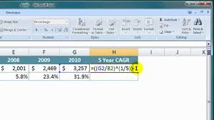 How To Calculate A Cagr In Excel