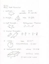 Math Formulas Gmat Study Basic Math