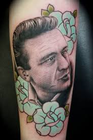 Black And White With Color Tattoo Fyeahtattoos Com Johnny Cash Tattoo Tattoos Body Art Tattoos