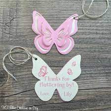 Butterfly Thank You Tags Favor Tags Gift Tags Pink Ivory Etsy Butterfly Baby Shower Theme Butterfly Baby Shower Girl Baby Shower Decorations