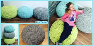 Knitting for home crochet colourful cushion pattern free. Cozy Crochet Floor Pouf Free Pattern Diy 4 Ever