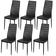 To find the ideal fit for your dining room or kitchen consider what the primary function of your new dining chairs will be — will they be used for occasional dinner parties in a formal space, or will this be everyday seating that needs to withstand kids? Buy Giantex Set Of 6 Dining Chairs High Back Dining Room Chairs W Steel Frame Easy For Cleaning Pu Leather Chairs For Home Kitchen Furniture Kitchen Chairs Black Online In Turkey B07dltkvcy