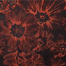 Beautiful floral seamless pattern with delicate floral ornament. Orange Flower Jacquard Bloomsbury Square Dressmaking Fabric