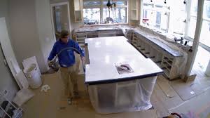 Marble is a gorgeous countertop choice, but it tends to be prone to staining, which can make it a poor option for a surface that will be used as an active cooking area. Diy Massive White Concrete Island Countertop Youtube