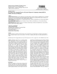 The respective print edition will be distributed from 6 october. Pdf Prevalence And Associated Factors Of Current Depressive Symptoms Among Staff Of A Public University In Malaysia Fasoro Ayodeji Akinwande Academia Edu