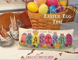 Details About Easter Egg Time Cross Stitch Chart From Calicoconfectionery Spring Basket