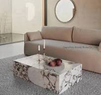 [Hot Item] Mesa de café de mármol Calacatta Viola con plinto rectangular  personalizado para decoración de sofá