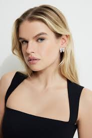 Oblong Gem Chandelier Earrings Grey