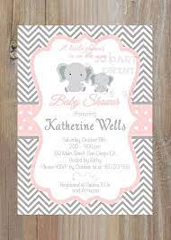 Grey And Pink Chevron Baby Shower Invitation By Jcpartyprint Elephant Baby Shower Invitations Baby Shower Invitations Printable Baby Shower Invitations