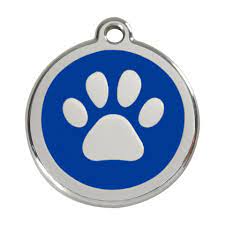 Red Dingo Stainless Steel Enamel Paw Prints Dog Id Tag Dog Id Dog Id Tags Dog Tags
