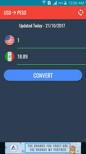 Jul 17, 2021 · learn the value of 1 argentine peso (ars) in united states dollars (usd) today. Usd To Peso For Android Apk Download